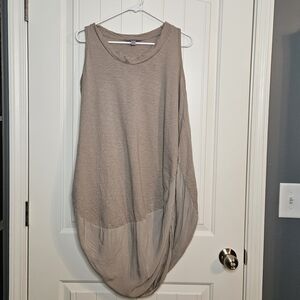 Grey Violet Lagenlook Tunic Made In Italy.